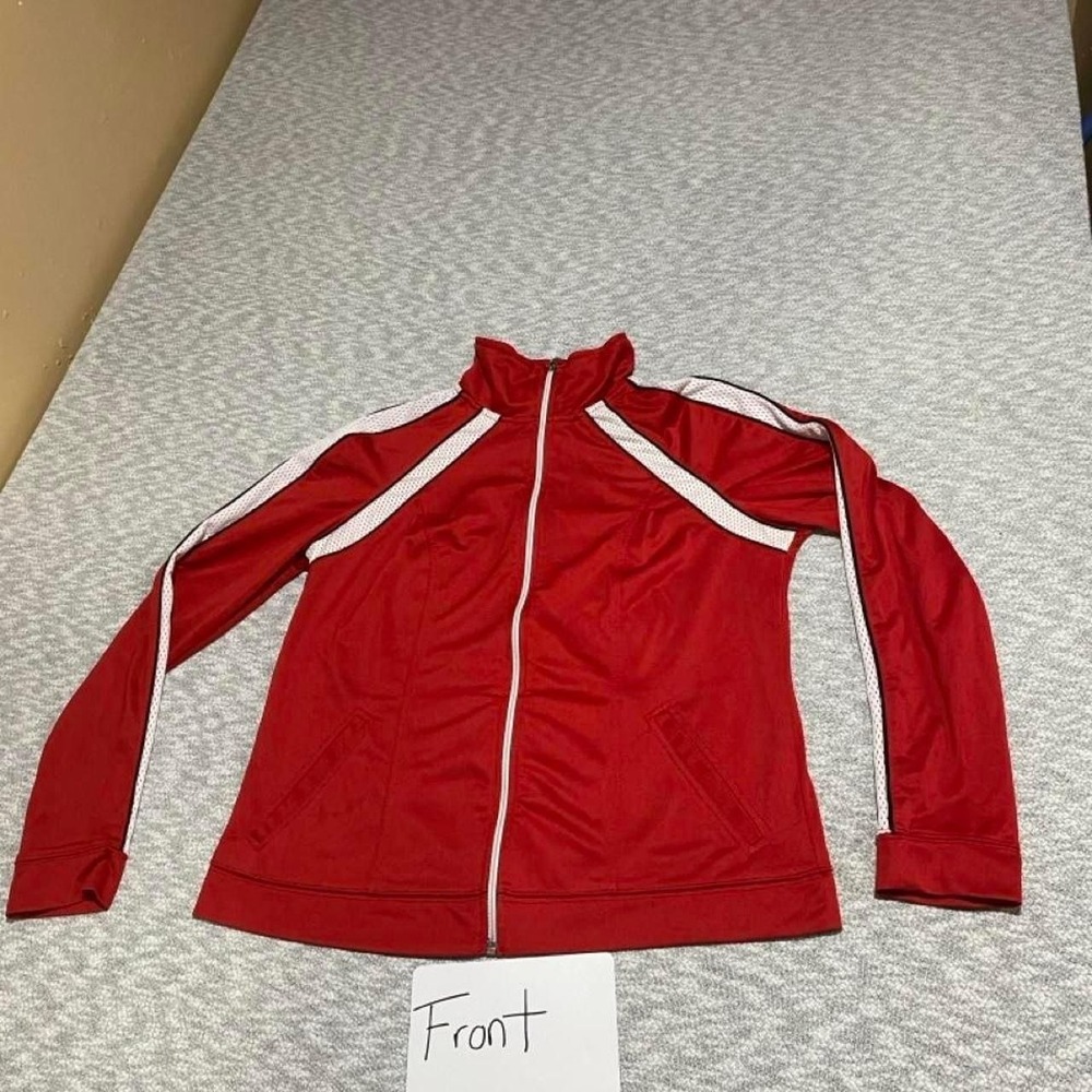 SB active red full zip up sweater kids size M(10-12). SKU-B908